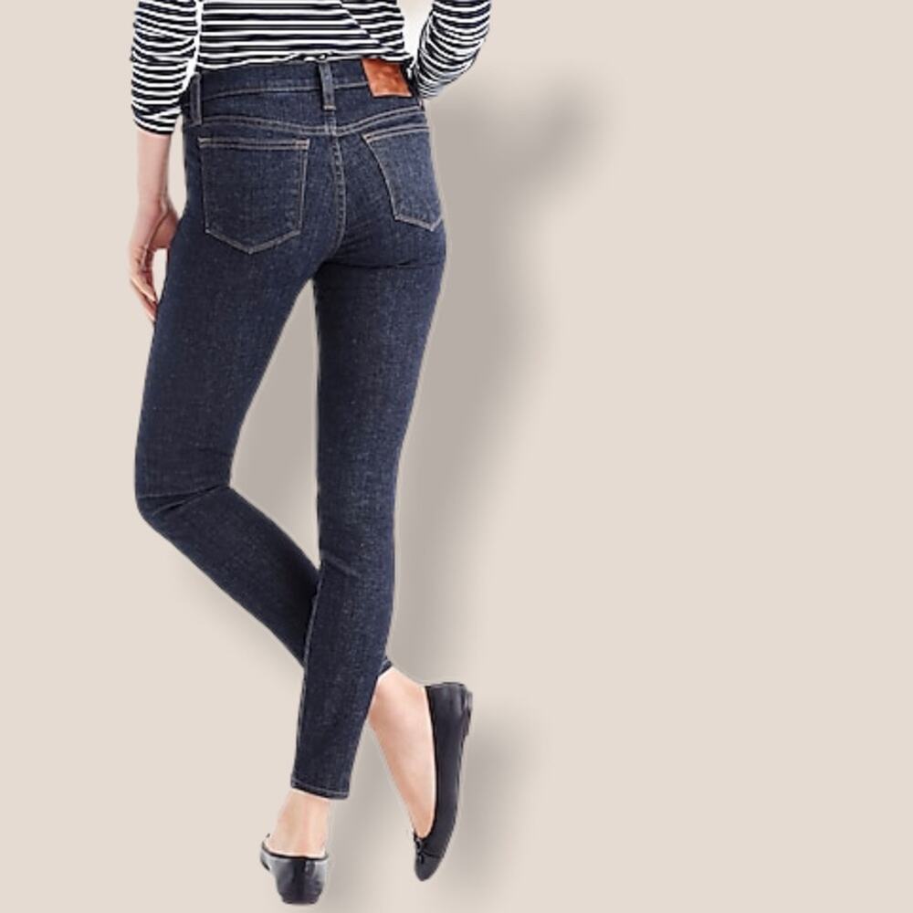 J. Crew Toothpick Classic Ankle Jeans H0189 Dark Wash Skinny Style 24 Staple - Picture 2 of 13